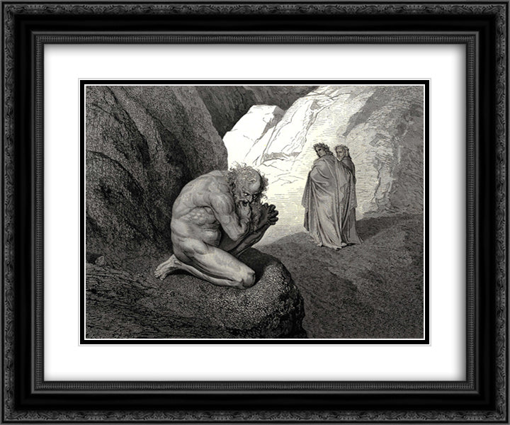 The Inferno, Canto 7 24x20 Black Ornate Wood Framed Art Print Poster with Double Matting by Dore, Gustave