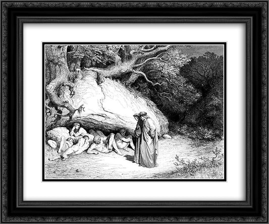 The Innocent Souls 24x20 Black Ornate Wood Framed Art Print Poster with Double Matting by Dore, Gustave