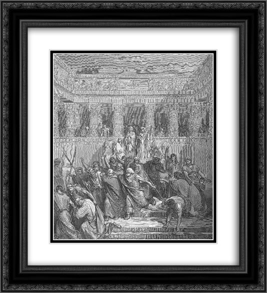 The Justification of Susanna 20x22 Black Ornate Wood Framed Art Print Poster with Double Matting by Dore, Gustave