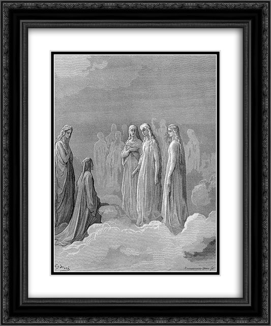 The Moon 20x24 Black Ornate Wood Framed Art Print Poster with Double Matting by Dore, Gustave