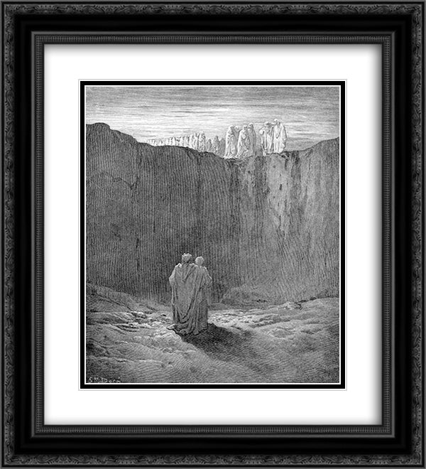 The Mountain's Foot 20x22 Black Ornate Wood Framed Art Print Poster with Double Matting by Dore, Gustave