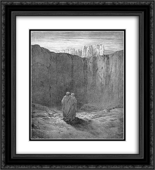 The Mountain's Foot 20x22 Black Ornate Wood Framed Art Print Poster with Double Matting by Dore, Gustave