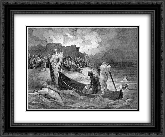 The Portals of Dis 24x20 Black Ornate Wood Framed Art Print Poster with Double Matting by Dore, Gustave