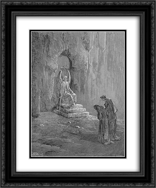 The Portals of Purgatory 20x24 Black Ornate Wood Framed Art Print Poster with Double Matting by Dore, Gustave