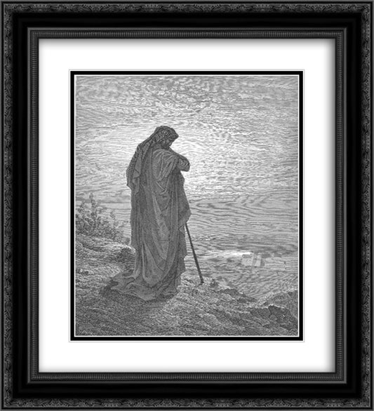 The Prophet Amos 20x22 Black Ornate Wood Framed Art Print Poster with Double Matting by Dore, Gustave
