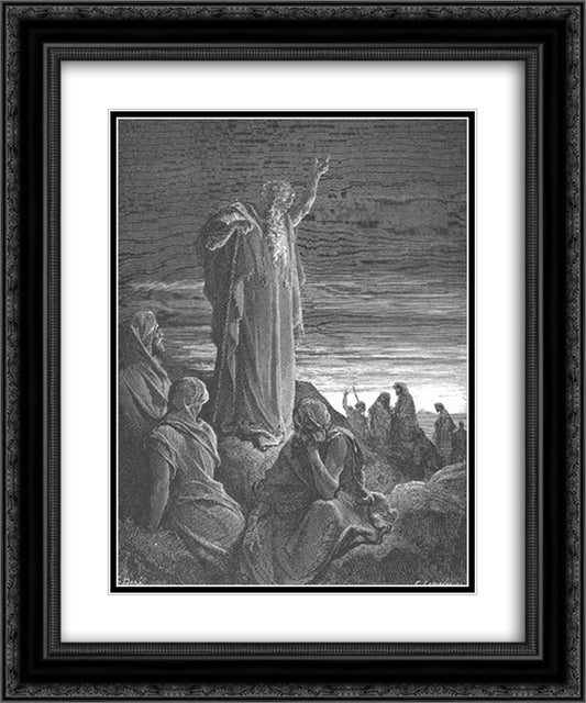 The Prophet Ezekiel 20x24 Black Ornate Wood Framed Art Print Poster with Double Matting by Dore, Gustave