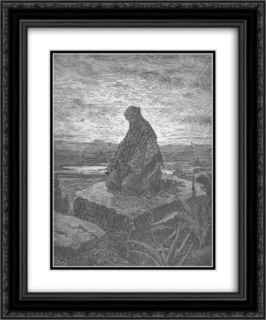 The Prophet Isaiah 20x24 Black Ornate Wood Framed Art Print Poster with Double Matting by Dore, Gustave