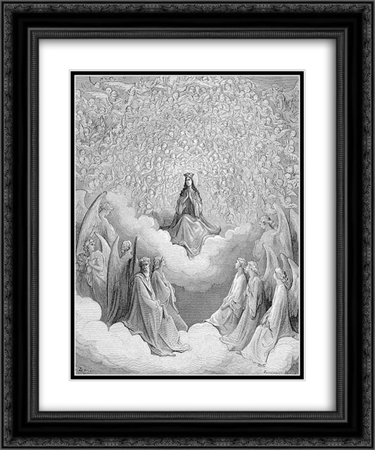 The Queen of Heaven 20x24 Black Ornate Wood Framed Art Print Poster with Double Matting by Dore, Gustave