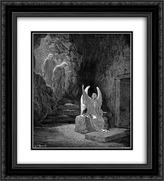 The Resurrection 20x22 Black Ornate Wood Framed Art Print Poster with Double Matting by Dore, Gustave