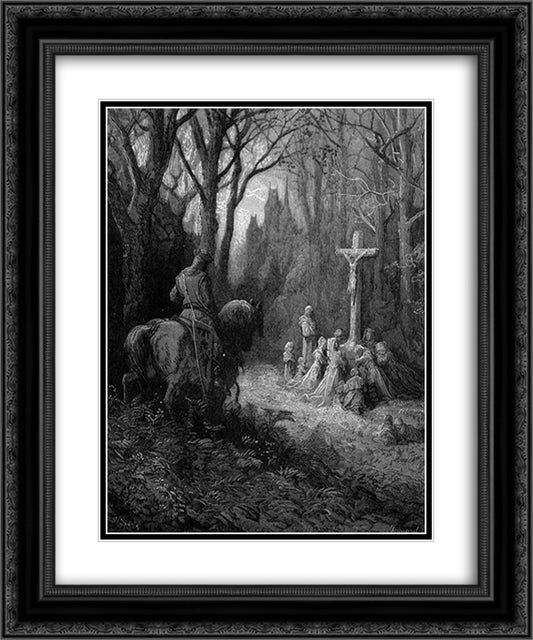 The Return 20x24 Black Ornate Wood Framed Art Print Poster with Double Matting by Dore, Gustave