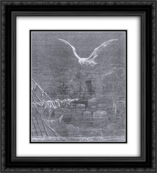 The rime of the ancient Mariner 20x22 Black Ornate Wood Framed Art Print Poster with Double Matting by Dore, Gustave
