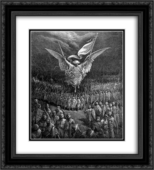 The Road to Jerusalem 20x22 Black Ornate Wood Framed Art Print Poster with Double Matting by Dore, Gustave
