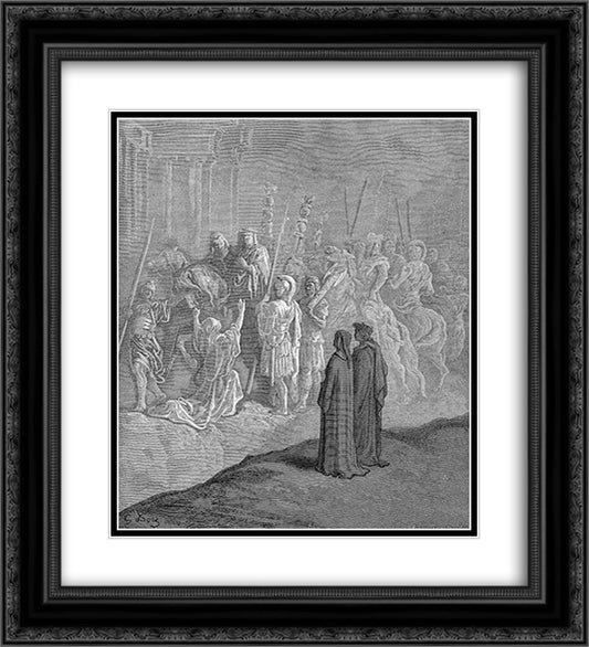 The Sculptures 20x22 Black Ornate Wood Framed Art Print Poster with Double Matting by Dore, Gustave