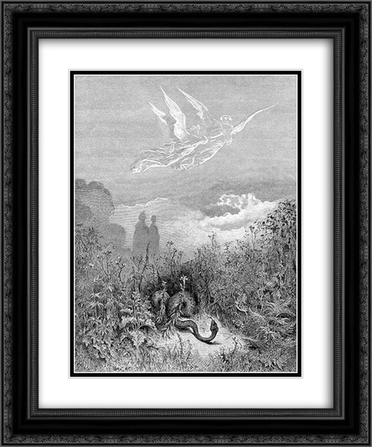 The Serpent 20x24 Black Ornate Wood Framed Art Print Poster with Double Matting by Dore, Gustave
