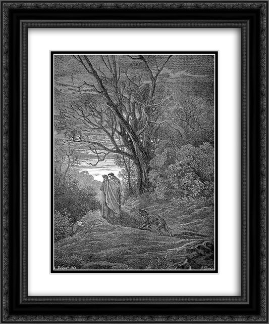 The She-Wolf 20x24 Black Ornate Wood Framed Art Print Poster with Double Matting by Dore, Gustave