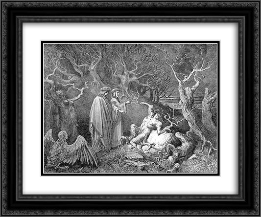 The Suicides 24x20 Black Ornate Wood Framed Art Print Poster with Double Matting by Dore, Gustave