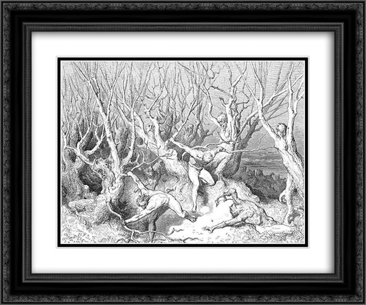 The Suicides II 24x20 Black Ornate Wood Framed Art Print Poster with Double Matting by Dore, Gustave