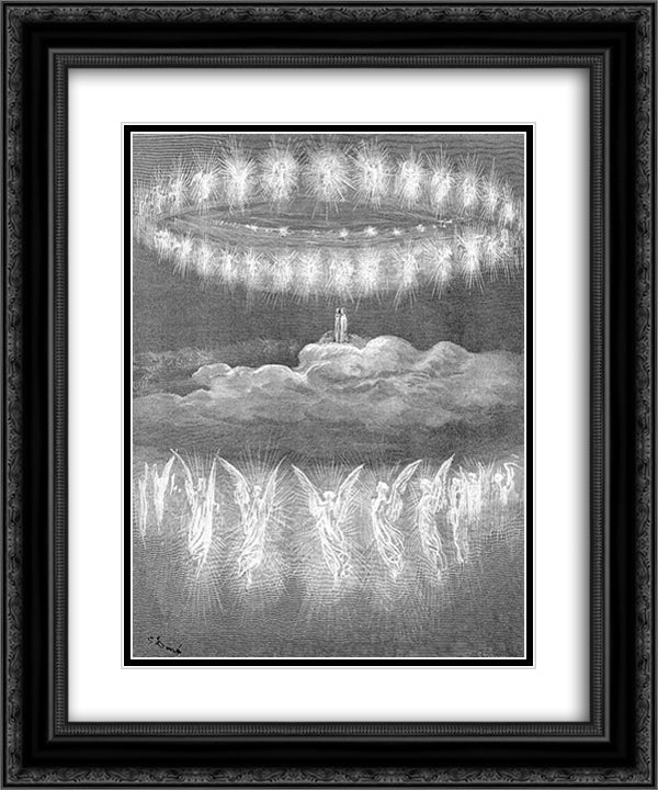 The Sun--Glorifies Souls 20x24 Black Ornate Wood Framed Art Print Poster with Double Matting by Dore, Gustave