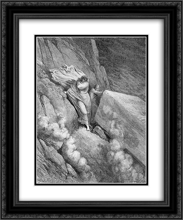 THe Tomb of Anastasius 20x24 Black Ornate Wood Framed Art Print Poster with Double Matting by Dore, Gustave