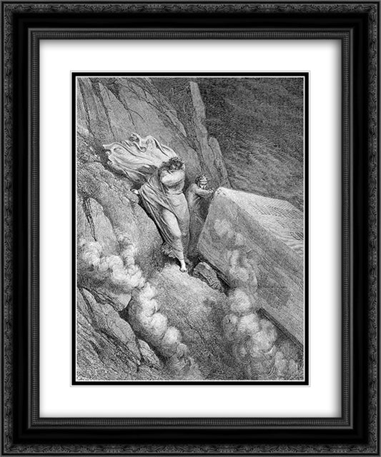 THe Tomb of Anastasius 20x24 Black Ornate Wood Framed Art Print Poster with Double Matting by Dore, Gustave