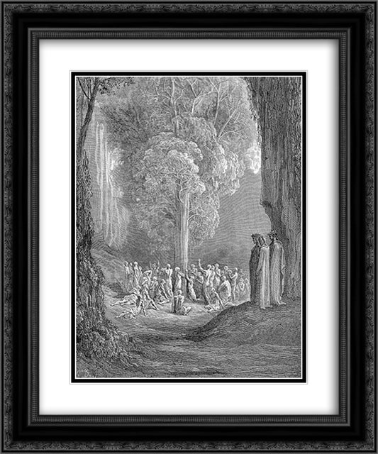 The Tree 20x24 Black Ornate Wood Framed Art Print Poster with Double Matting by Dore, Gustave