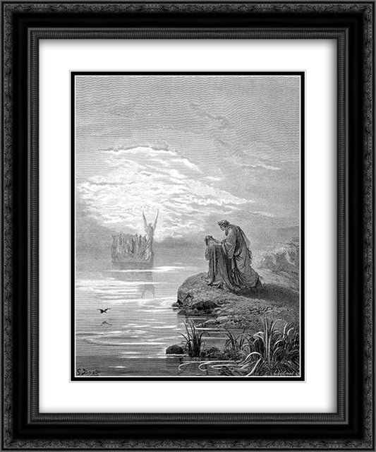 The Vessel 20x24 Black Ornate Wood Framed Art Print Poster with Double Matting by Dore, Gustave