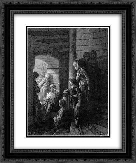 The Veteran 20x24 Black Ornate Wood Framed Art Print Poster with Double Matting by Dore, Gustave