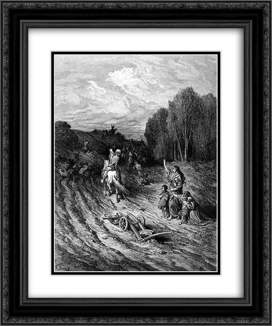 The War Cry of the Crusaders 20x24 Black Ornate Wood Framed Art Print Poster with Double Matting by Dore, Gustave