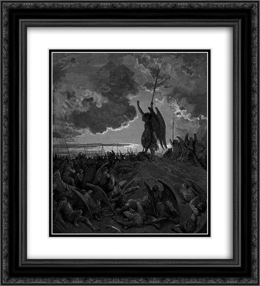 They heard, and were abashed, and up they sprung 20x22 Black Ornate Wood Framed Art Print Poster with Double Matting by Dore, Gustave