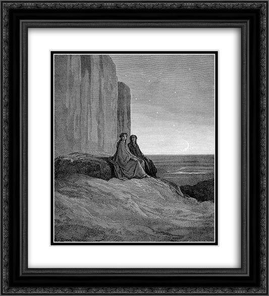 Twilight 20x22 Black Ornate Wood Framed Art Print Poster with Double Matting by Dore, Gustave