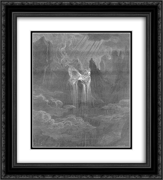 Wave rolling after wave, where way they found If steep, with torrent rapture 20x22 Black Ornate Wood Framed Art Print Poster with Double Matting by Dore, Gustave