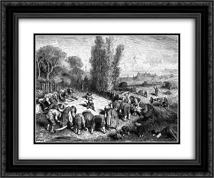 You Will All Be Chopped Into Little Bits Like Mincemeat 24x20 Black Ornate Wood Framed Art Print Poster with Double Matting by Dore, Gustave