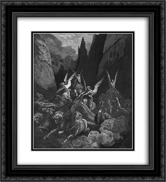 Zechariah 20x22 Black Ornate Wood Framed Art Print Poster with Double Matting by Dore, Gustave