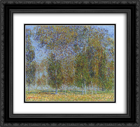 Autumn near Saint Cyr du Vaudreuil 22x20 Black Ornate Wood Framed Art Print Poster with Double Matting by Loiseau, Gustave