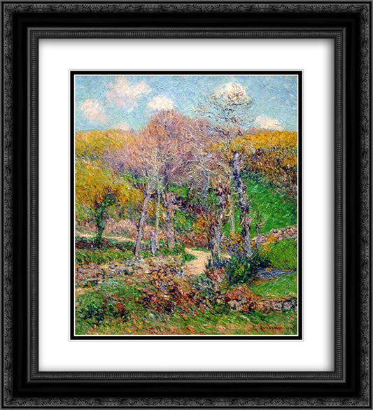 Breton landscape 20x22 Black Ornate Wood Framed Art Print Poster with Double Matting by Loiseau, Gustave