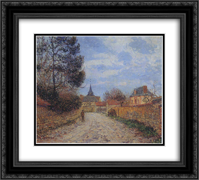 Church at Notre Dame by the Eure 22x20 Black Ornate Wood Framed Art Print Poster with Double Matting by Loiseau, Gustave