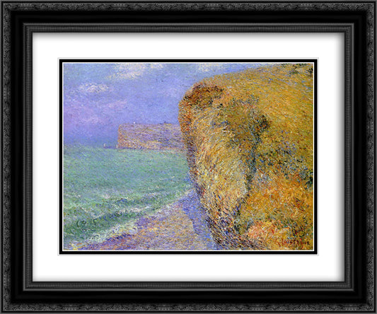 Cliffs at Grainval 24x20 Black Ornate Wood Framed Art Print Poster with Double Matting by Loiseau, Gustave