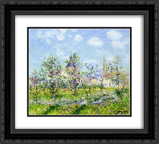 Flowering Orchard, Spring 22x20 Black Ornate Wood Framed Art Print Poster with Double Matting by Loiseau, Gustave