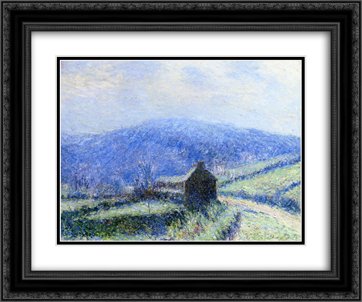 Hoarfrost at Huelgoat, Finistere 24x20 Black Ornate Wood Framed Art Print Poster with Double Matting by Loiseau, Gustave