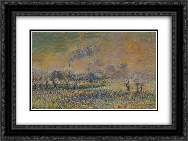 Hoarfrost near Pontoise 24x18 Black Ornate Wood Framed Art Print Poster with Double Matting by Loiseau, Gustave