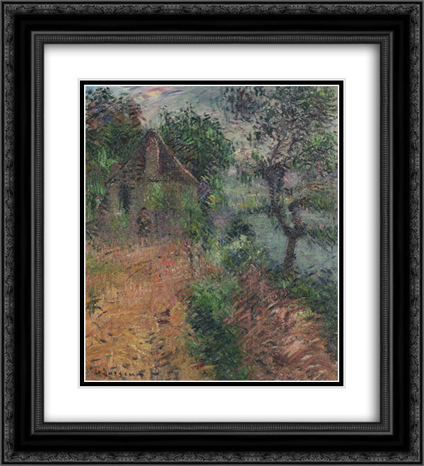 House at Beynac 20x22 Black Ornate Wood Framed Art Print Poster with Double Matting by Loiseau, Gustave