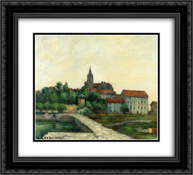Landscape 22x20 Black Ornate Wood Framed Art Print Poster with Double Matting by Loiseau, Gustave