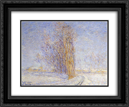 Landscape in Snow 24x20 Black Ornate Wood Framed Art Print Poster with Double Matting by Loiseau, Gustave