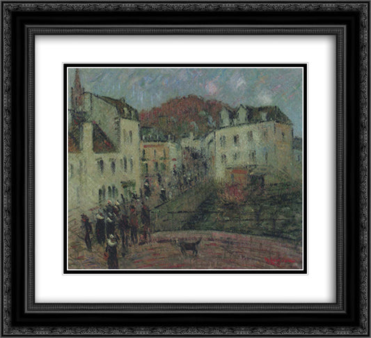 Mill at Pont Aven 22x20 Black Ornate Wood Framed Art Print Poster with Double Matting by Loiseau, Gustave