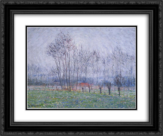 Near Saint Cyr 24x20 Black Ornate Wood Framed Art Print Poster with Double Matting by Loiseau, Gustave