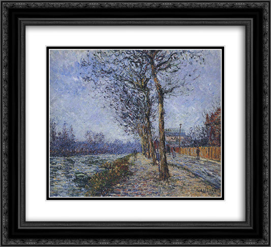 Oise at Pontoise 22x20 Black Ornate Wood Framed Art Print Poster with Double Matting by Loiseau, Gustave