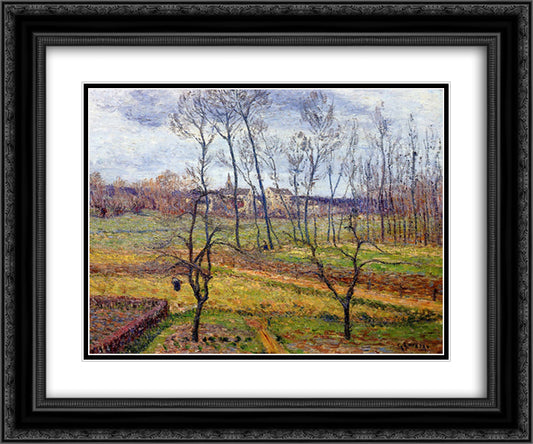 Overcast Weather at Nesles la Vallee 24x20 Black Ornate Wood Framed Art Print Poster with Double Matting by Loiseau, Gustave
