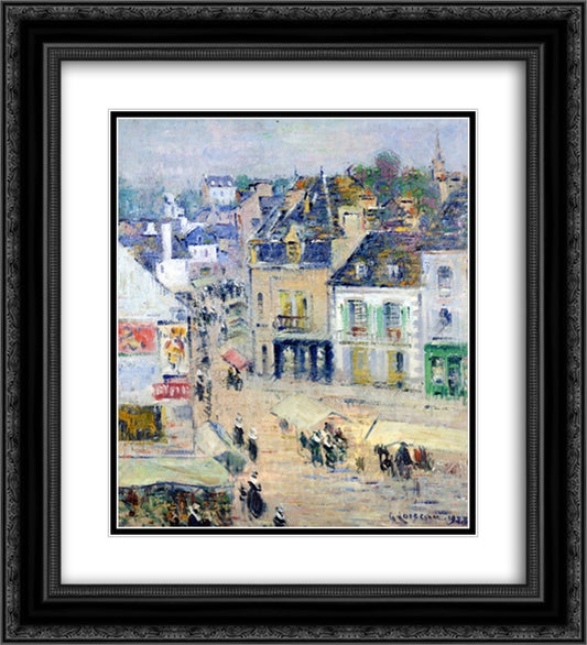 Pont Aven, Grey Weather 20x22 Black Ornate Wood Framed Art Print Poster with Double Matting by Loiseau, Gustave