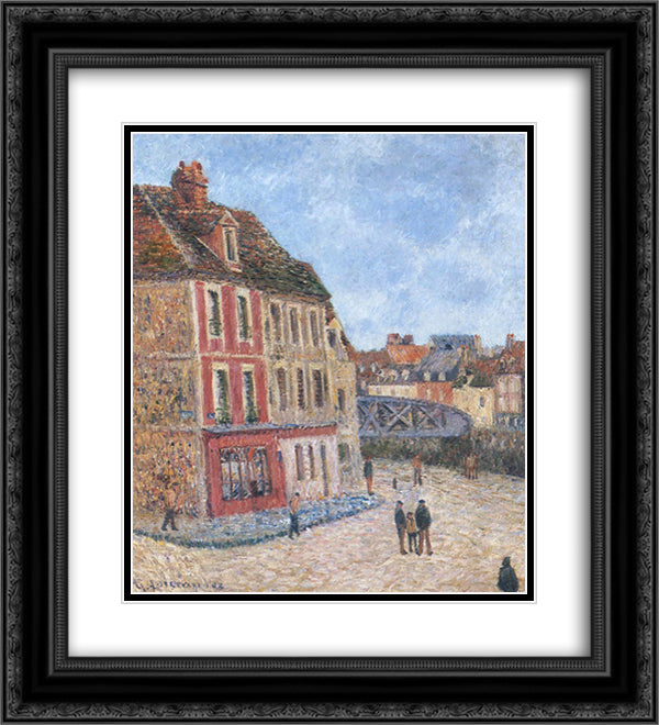 Pont Tourant at Dieppe 20x22 Black Ornate Wood Framed Art Print Poster with Double Matting by Loiseau, Gustave