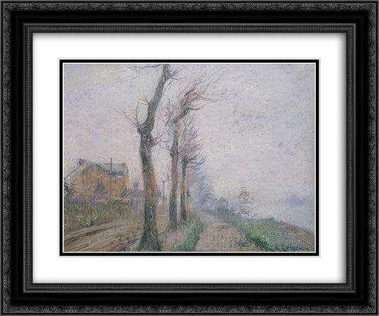 Pothius Quay at the Oie River 24x20 Black Ornate Wood Framed Art Print Poster with Double Matting by Loiseau, Gustave